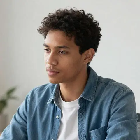 Maxence Estensky travaillant à son bureau.
