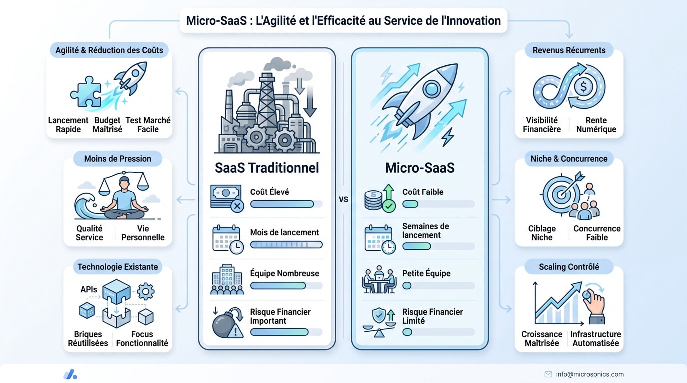 Comparaison de l'agilité entre un micro-SaaS et un SaaS traditionnel pour entreprise