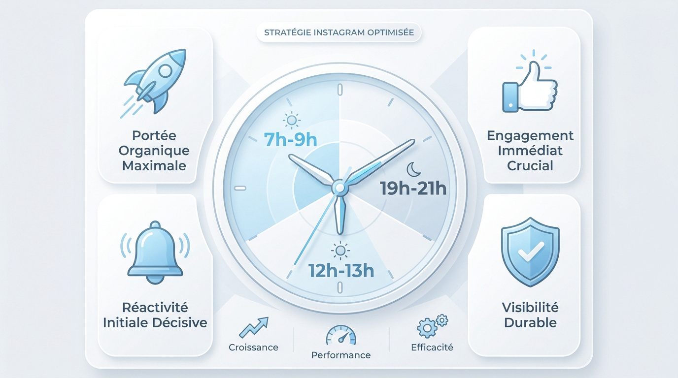 Graphique illustrant les pics d'engagement sur Instagram selon les heures de la journée