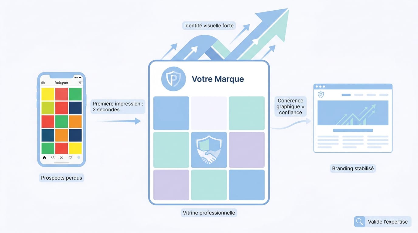 Graphique montrant l'impact de la cohérence visuelle sur la confiance des utilisateurs Instagram