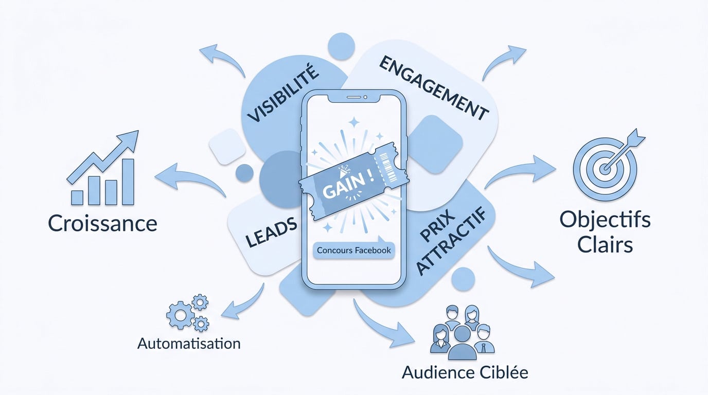 Illustration d'un tirage au sort Facebook pour booster la croissance d'une entreprise