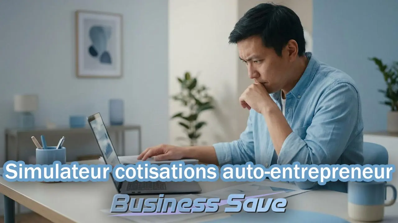 Micro-entrepreneur simulant ses cotisations d'URSAFF avec l'outil gratuit de Business Save.