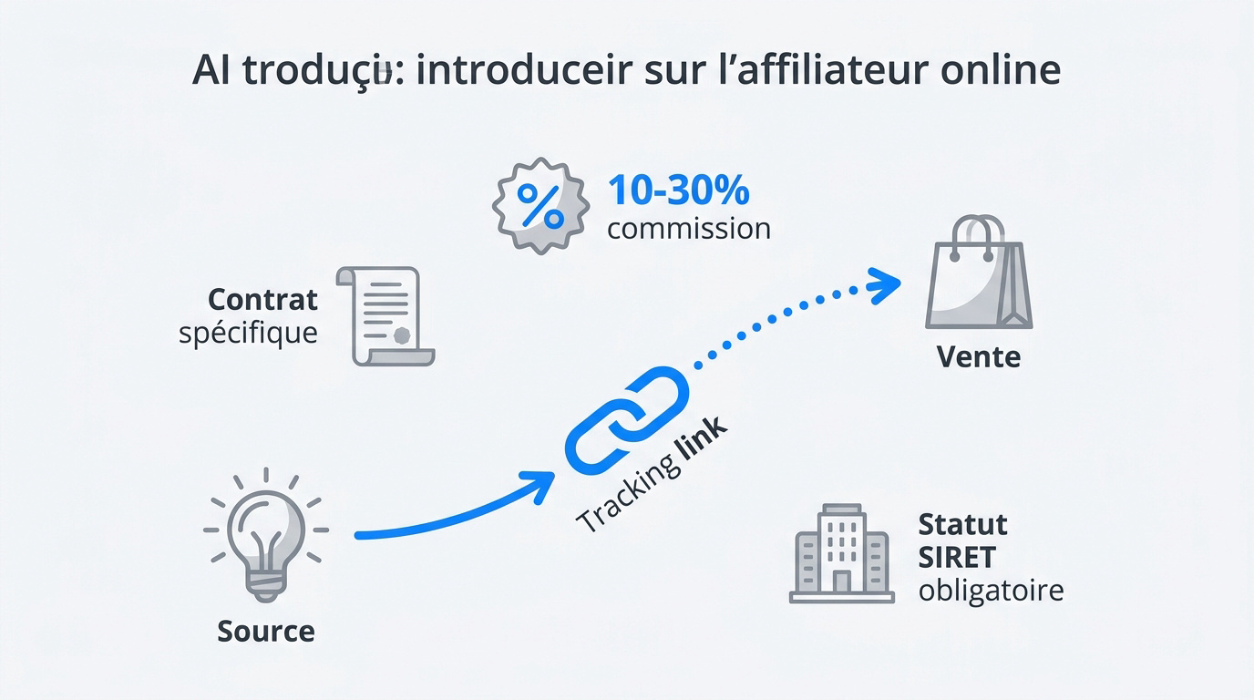 Schéma du processus d'affiliation de la capture du prospect à la vente finale