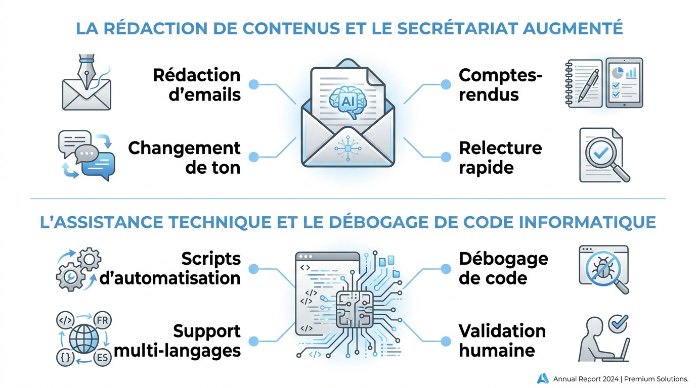 Services d'IA pour la rédaction et le codage en entreprise