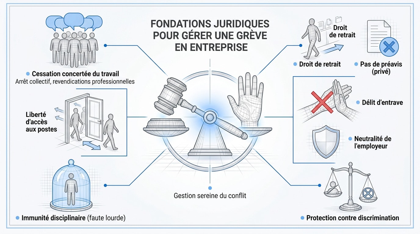 Représentation symbolique de la gestion juridique d'un conflit social en entreprise