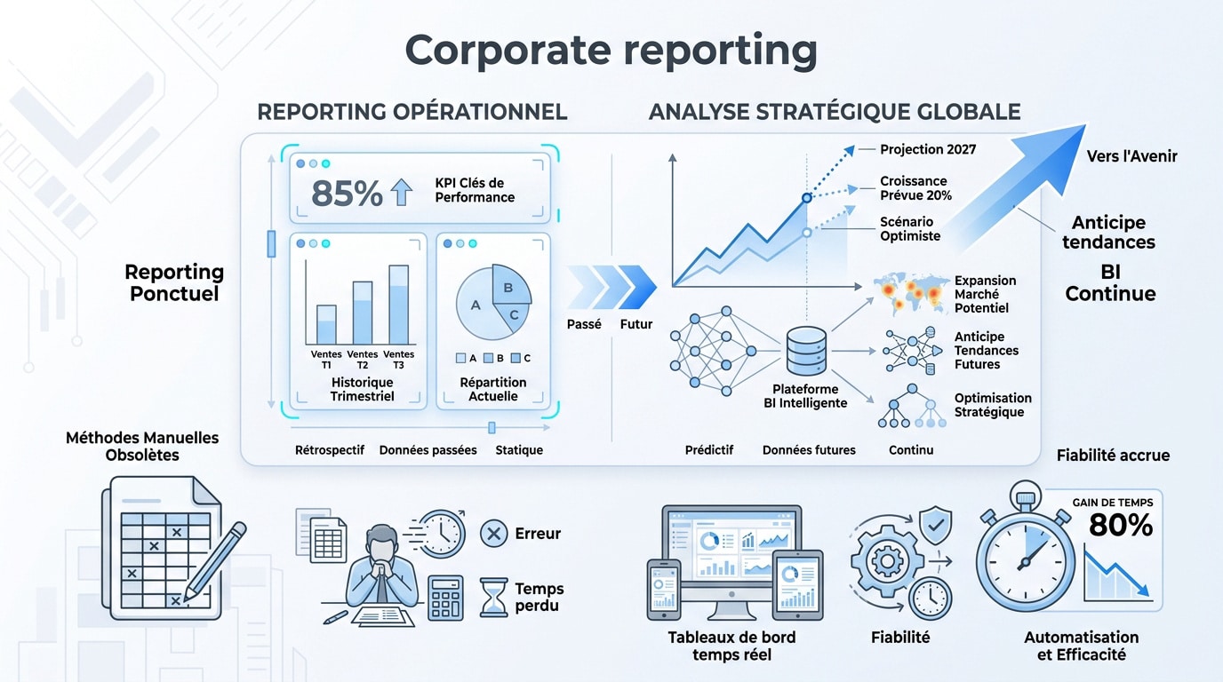 Comparaison entre reporting traditionnel et Business Intelligence stratégique